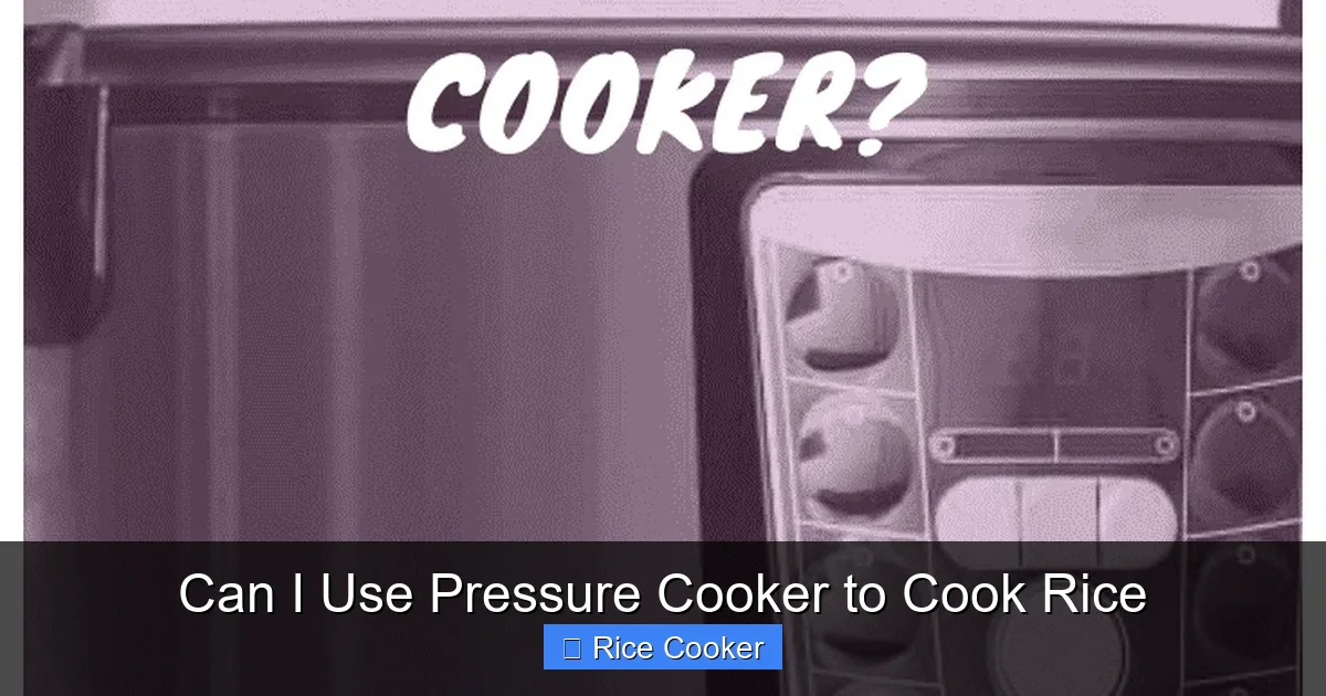Can I Use Pressure Cooker to Cook Rice