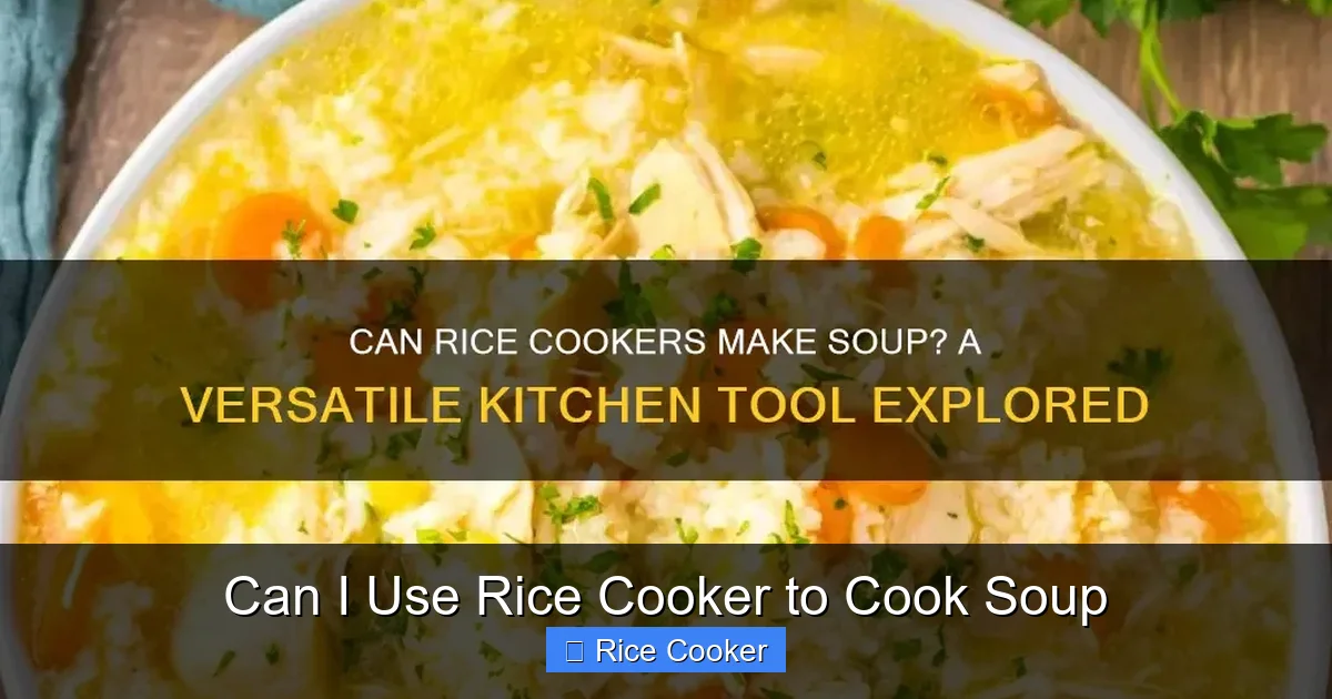 Can I Use Rice Cooker to Cook Soup