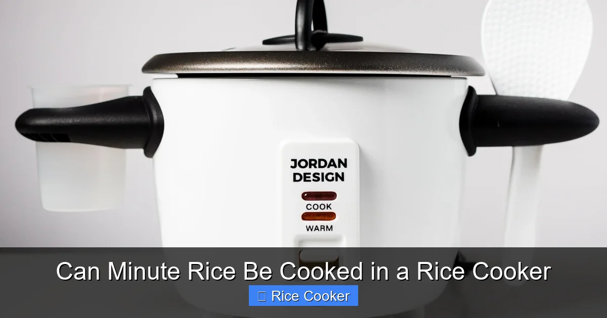 Can Minute Rice Be Cooked in a Rice Cooker