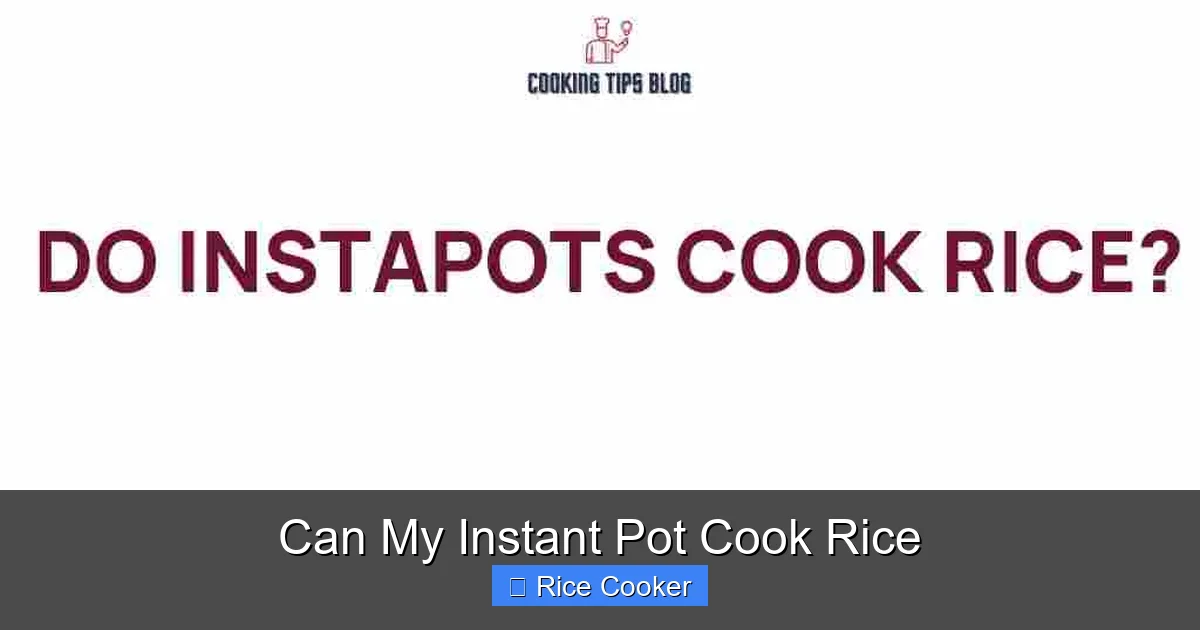 Can My Instant Pot Cook Rice