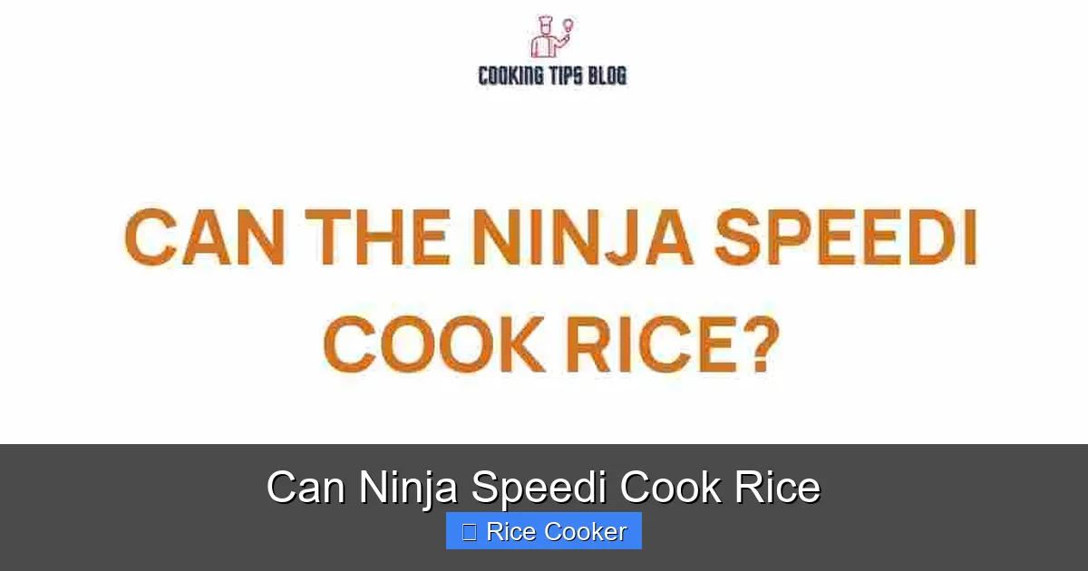 Can Ninja Speedi Cook Rice