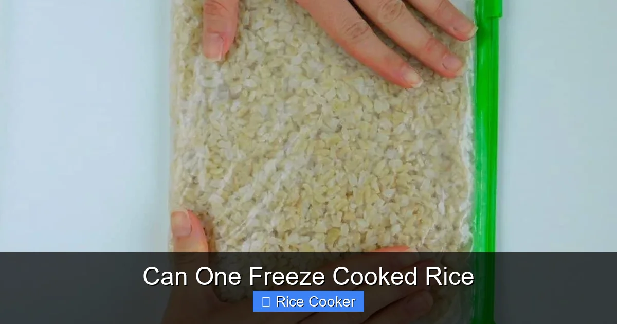 Can One Freeze Cooked Rice