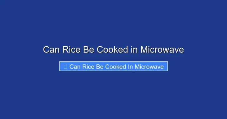 Can Rice Be Cooked in Microwave