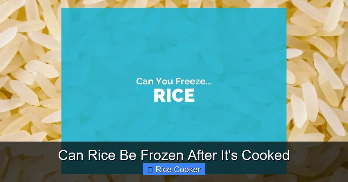 Can Rice Be Frozen After It's Cooked