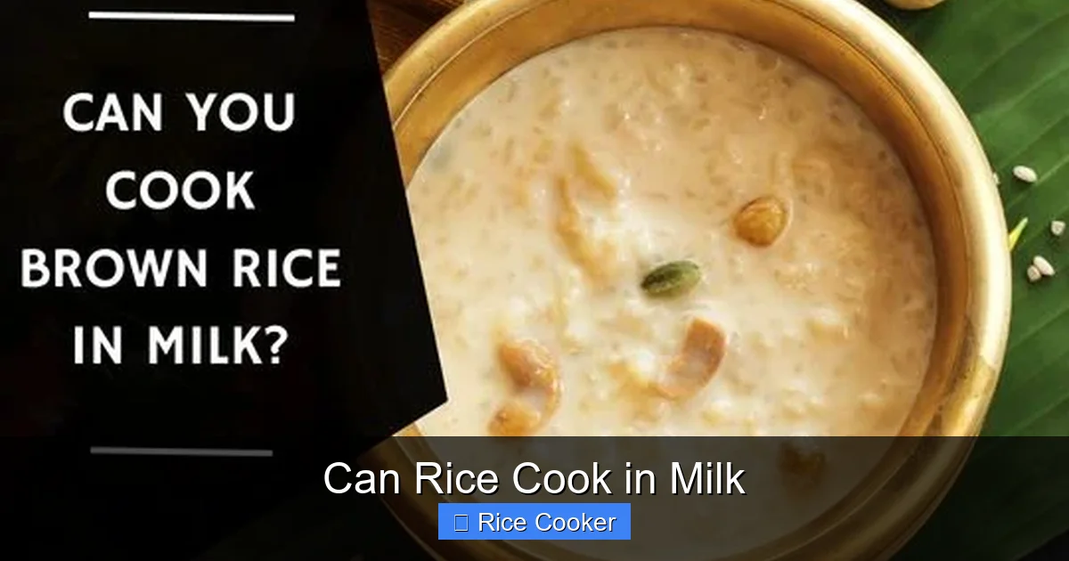 Can Rice Cook in Milk