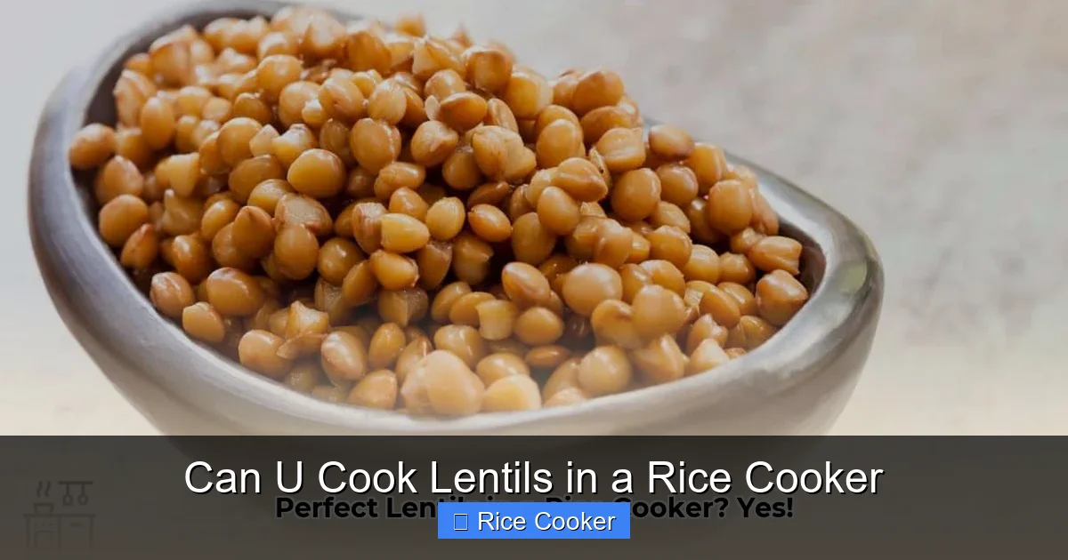 Can U Cook Lentils in a Rice Cooker
