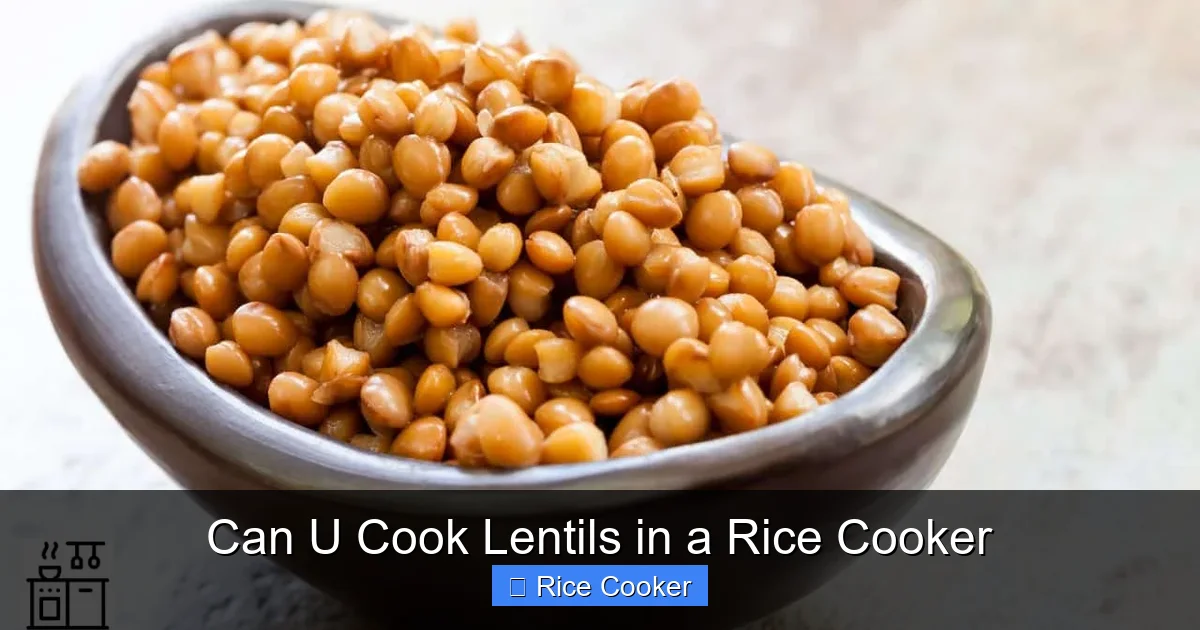 Can U Cook Lentils in a Rice Cooker