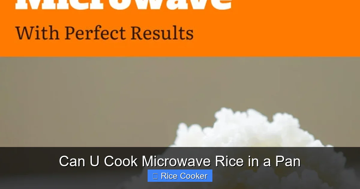 Can U Cook Microwave Rice in a Pan