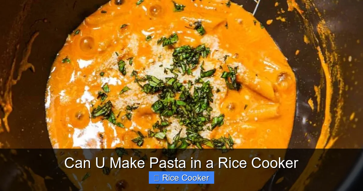 Can U Make Pasta in a Rice Cooker