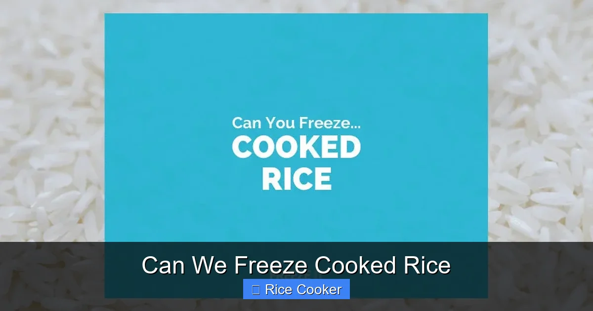 Can We Freeze Cooked Rice