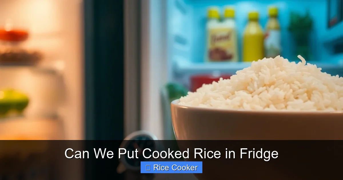 Can We Put Cooked Rice in Fridge