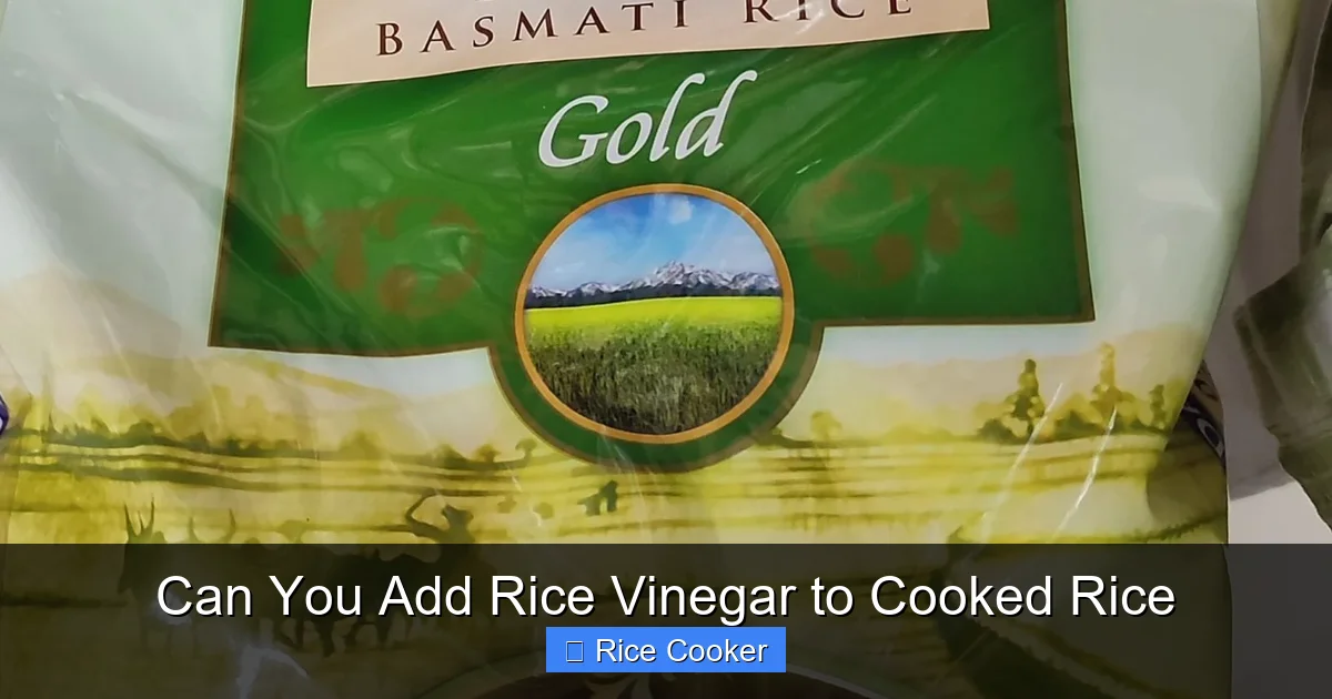 Can You Add Rice Vinegar to Cooked Rice
