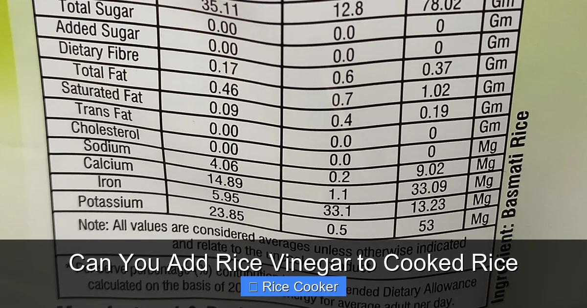 Can You Add Rice Vinegar to Cooked Rice