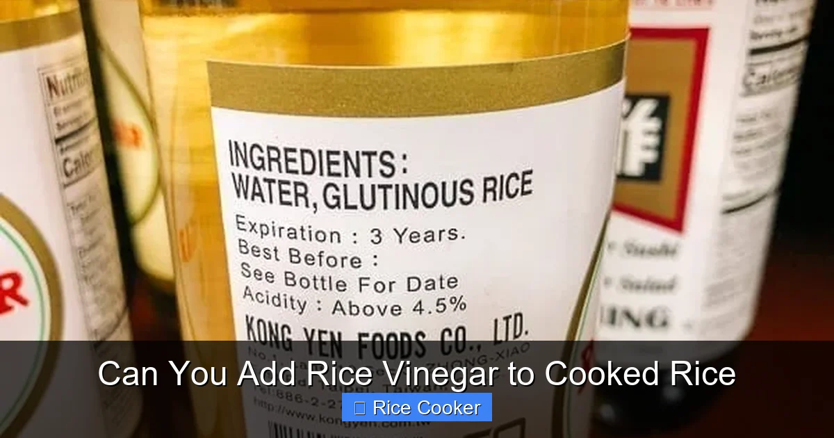 Can You Add Rice Vinegar to Cooked Rice