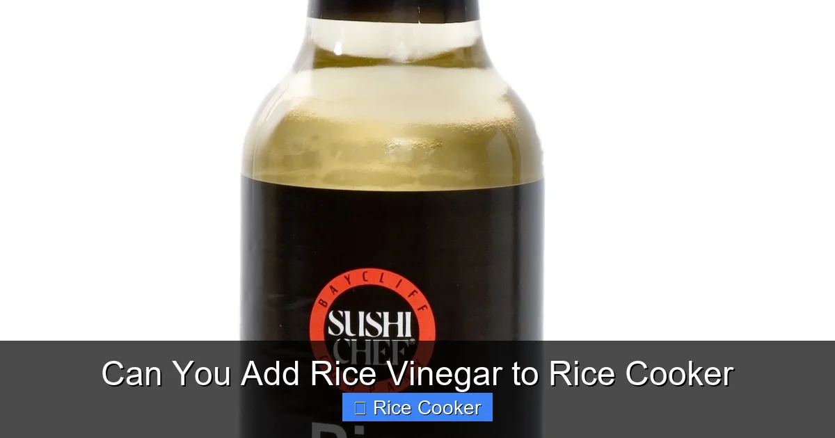 Can You Add Rice Vinegar to Rice Cooker