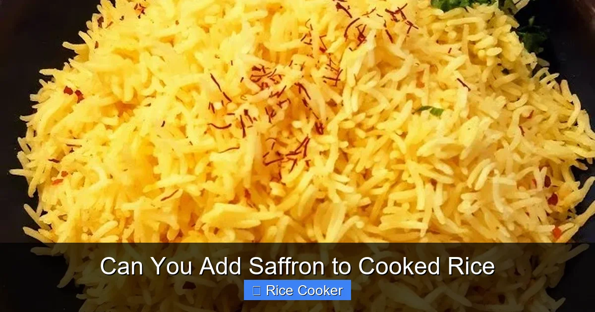 Can You Add Saffron to Cooked Rice