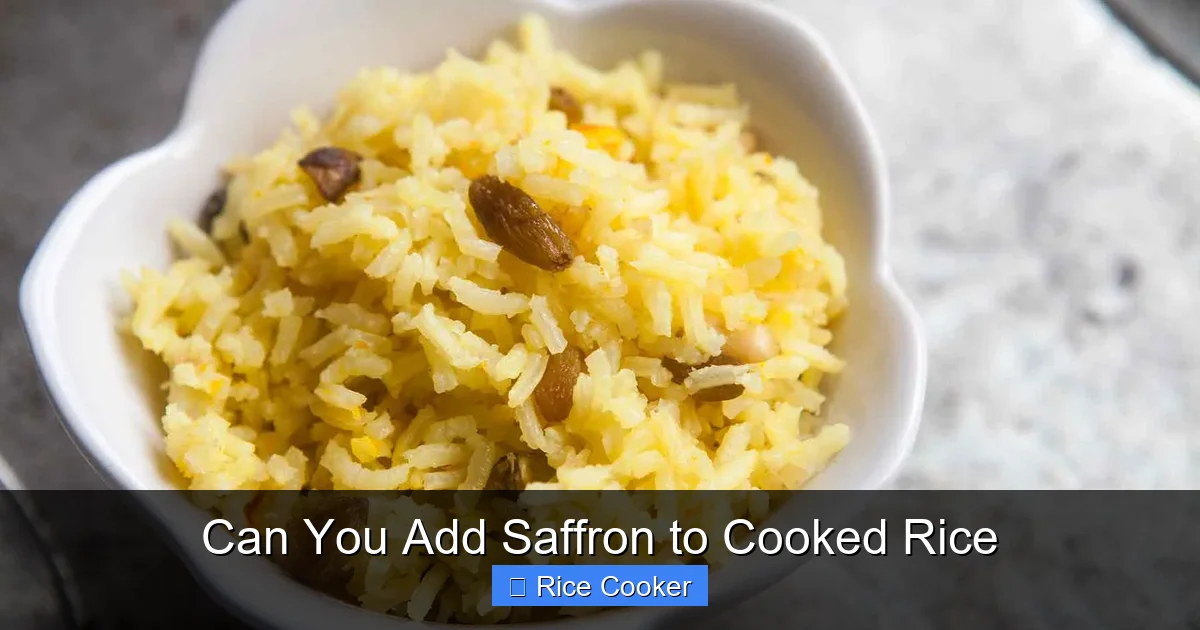Can You Add Saffron to Cooked Rice