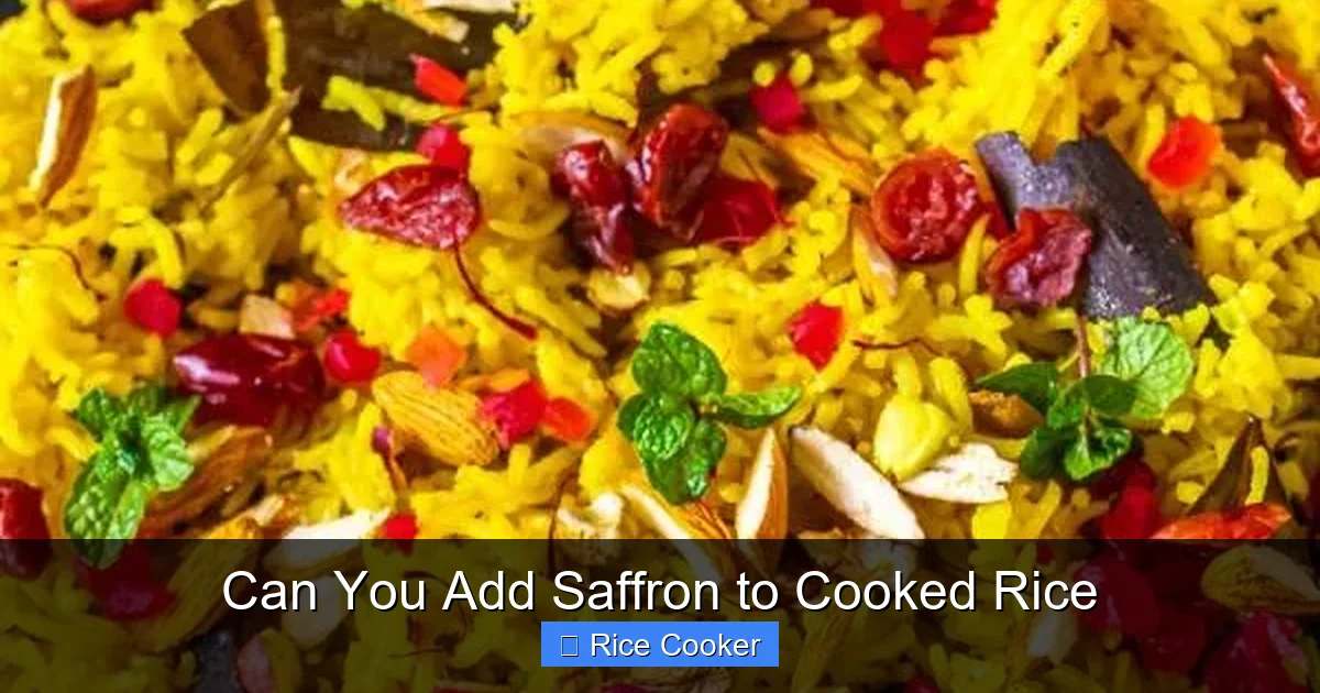 Can You Add Saffron to Cooked Rice