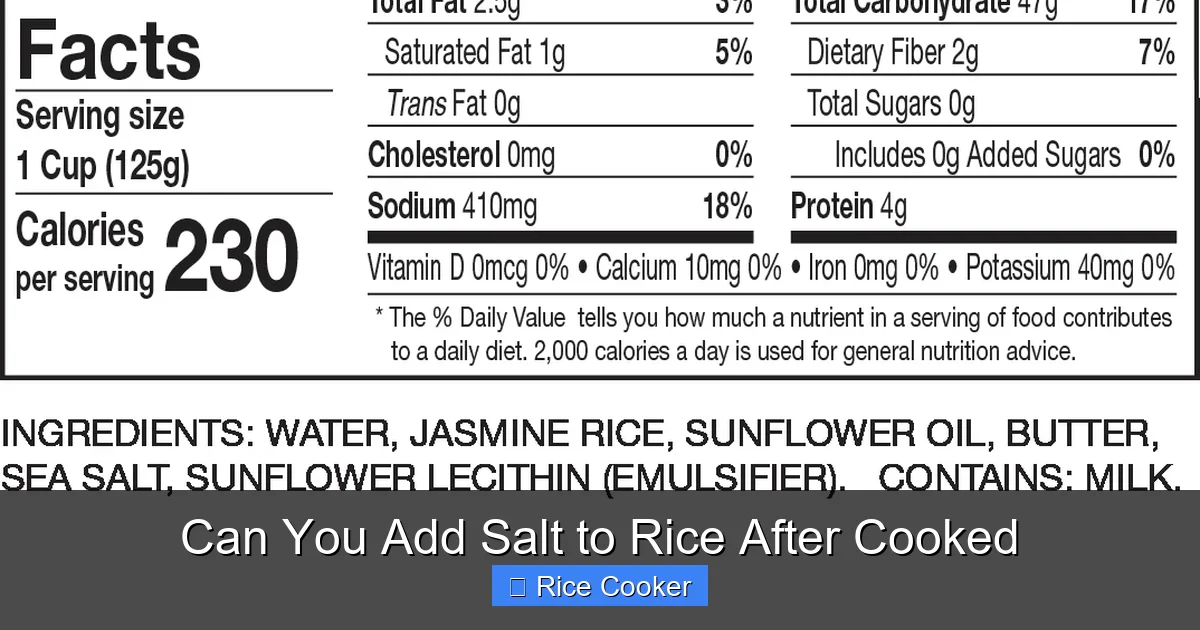 Can You Add Salt to Rice After Cooked