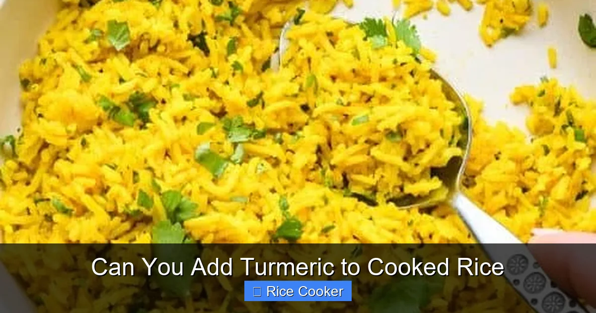 Can You Add Turmeric to Cooked Rice
