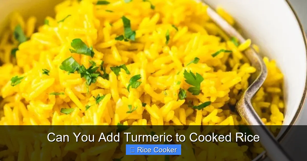 Can You Add Turmeric to Cooked Rice