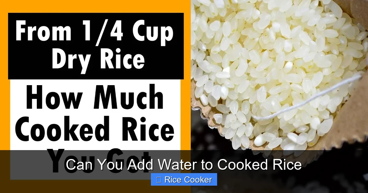 Can You Add Water to Cooked Rice