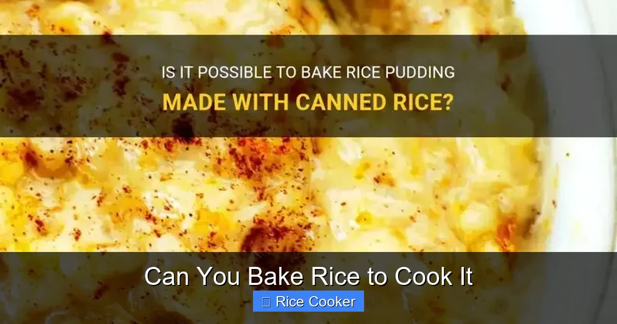 Can You Bake Rice to Cook It