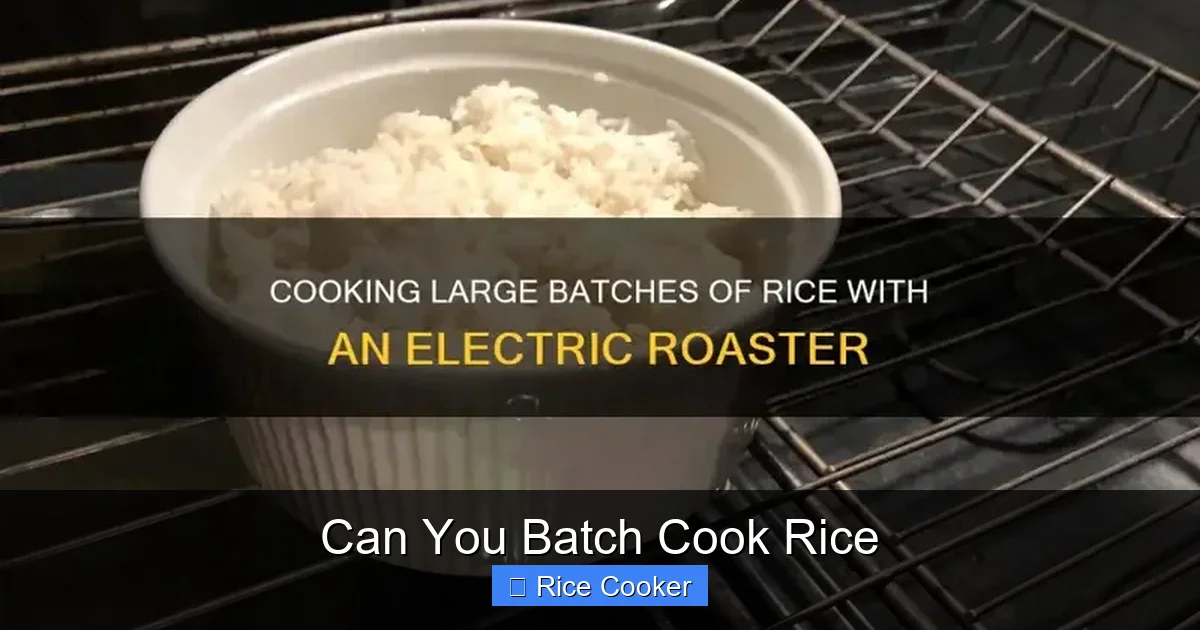 Can You Batch Cook Rice