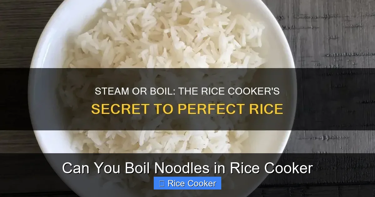 Can You Boil Noodles in Rice Cooker