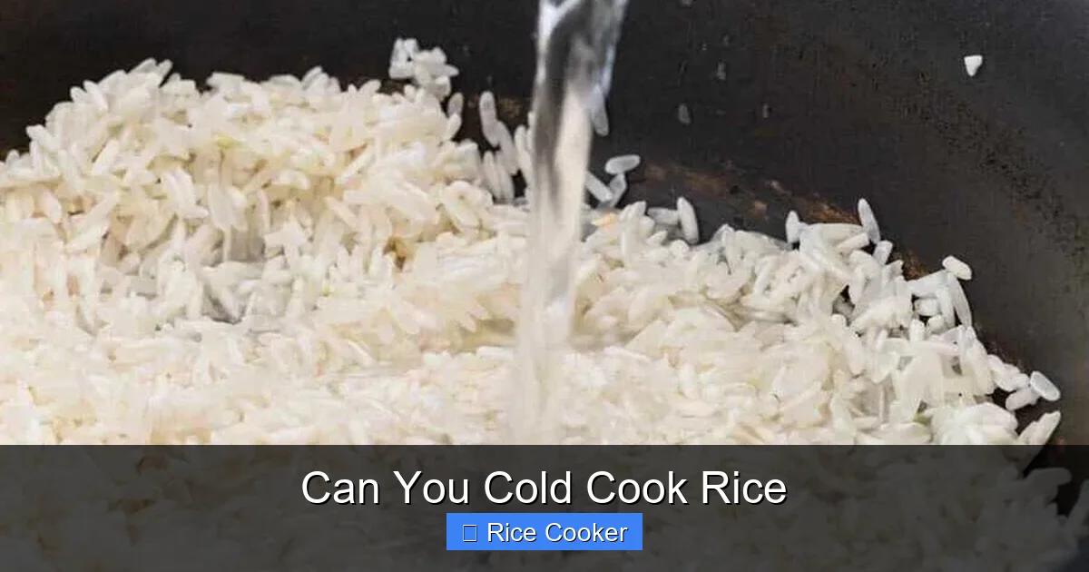 Can You Cold Cook Rice