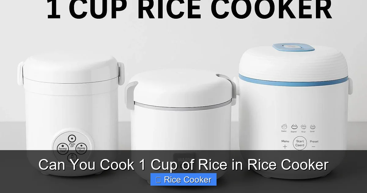Can You Cook 1 Cup of Rice in Rice Cooker
