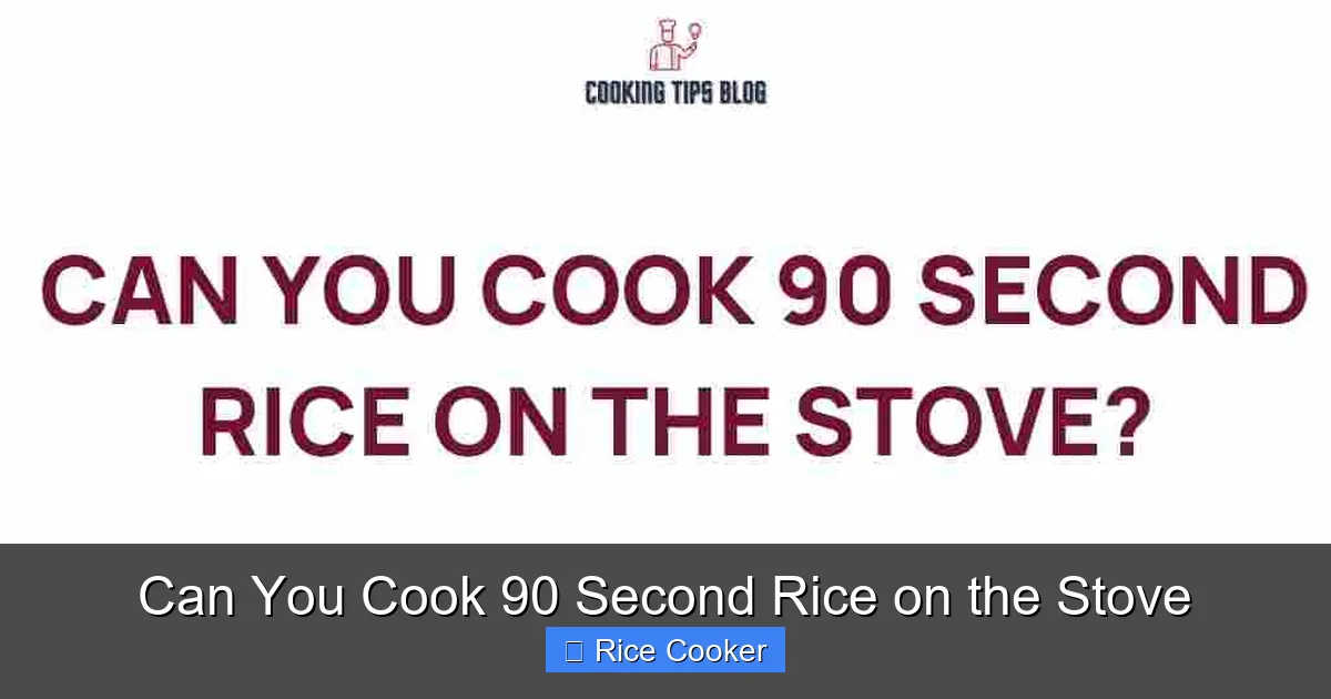 Can You Cook 90 Second Rice on the Stove