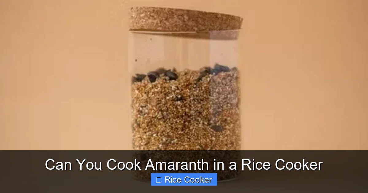 Can You Cook Amaranth in a Rice Cooker