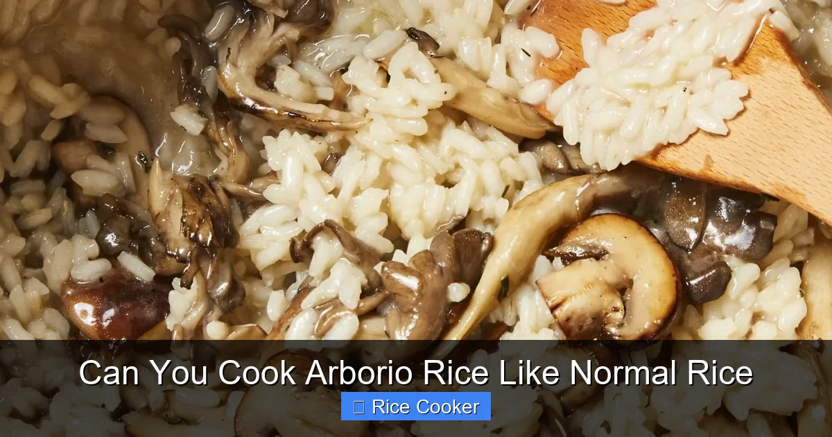 Can You Cook Arborio Rice Like Normal Rice