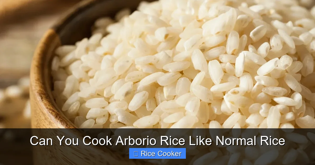 Can You Cook Arborio Rice Like Normal Rice