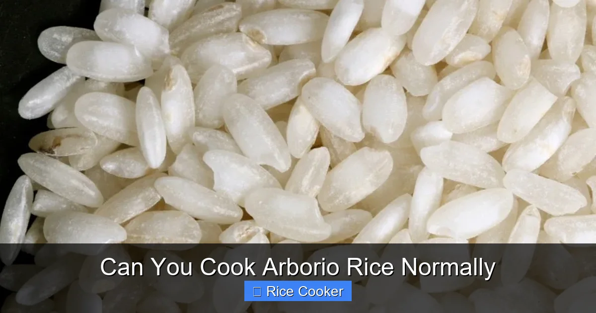 Can You Cook Arborio Rice Normally