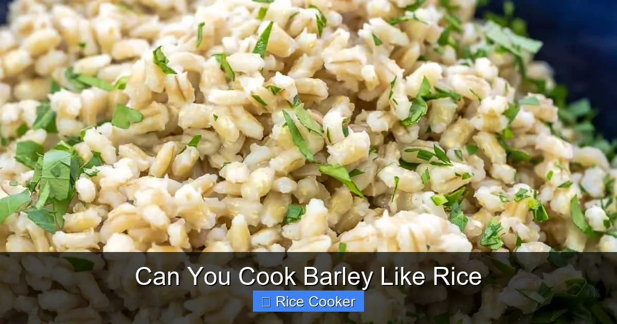 Can You Cook Barley Like Rice
