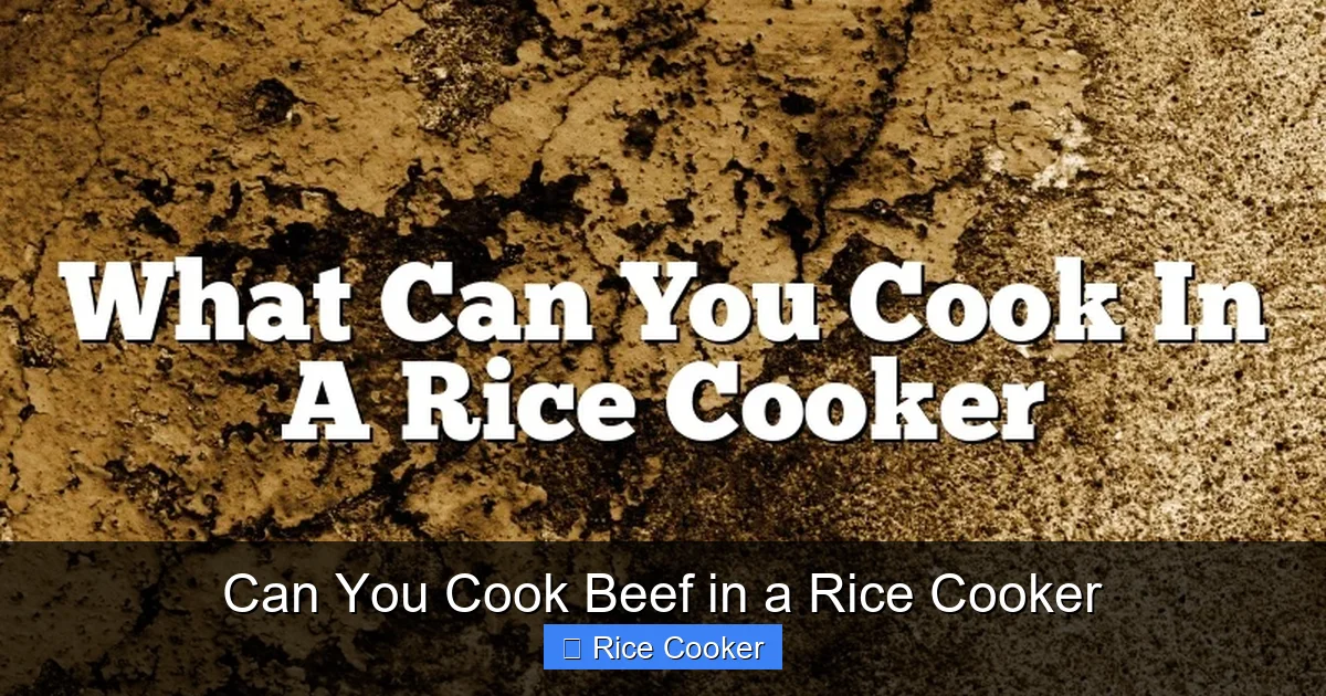 Can You Cook Beef in a Rice Cooker