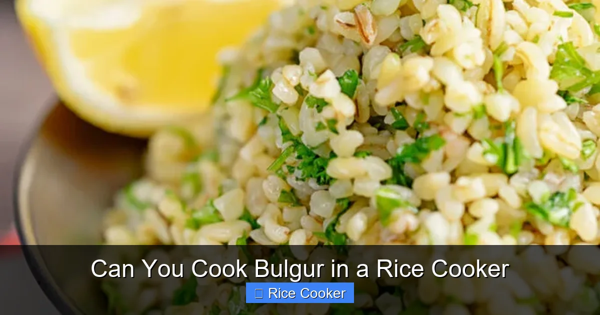 Can You Cook Bulgur in a Rice Cooker