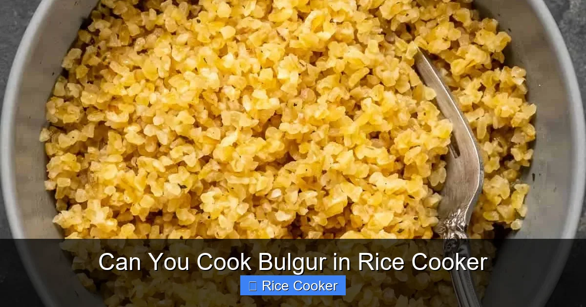 Can You Cook Bulgur in Rice Cooker