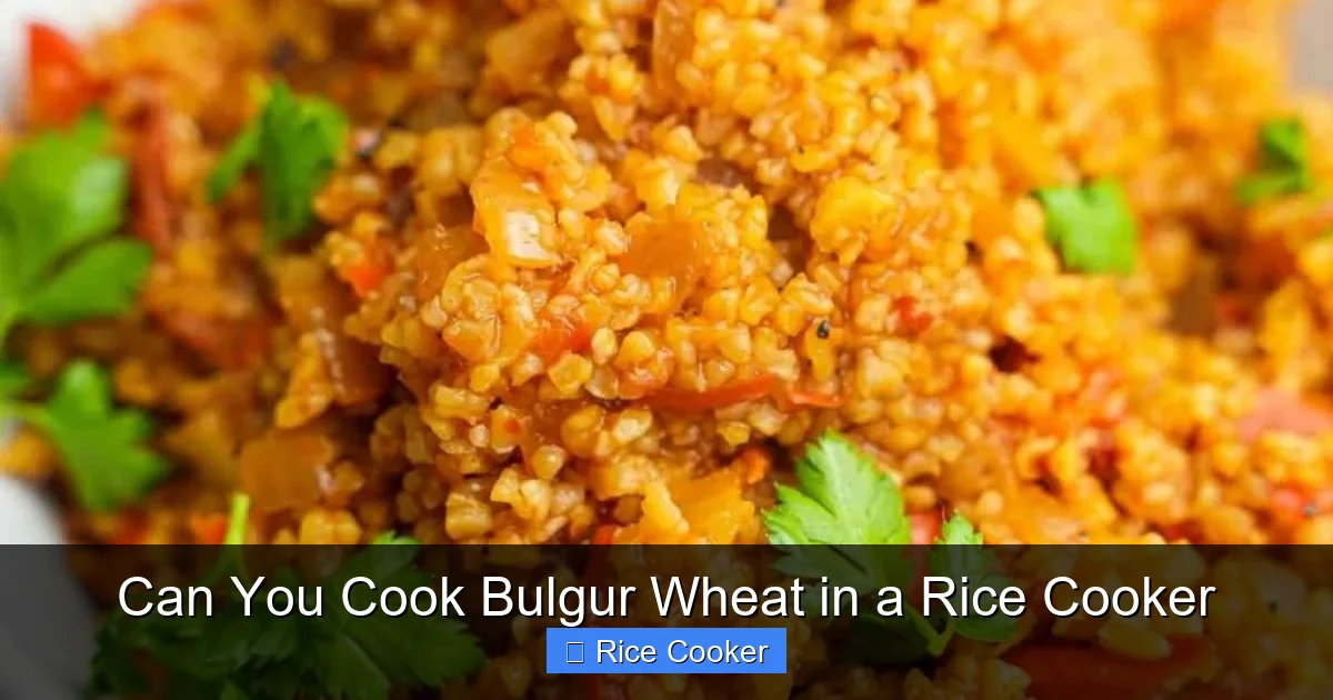 Can You Cook Bulgur Wheat in a Rice Cooker