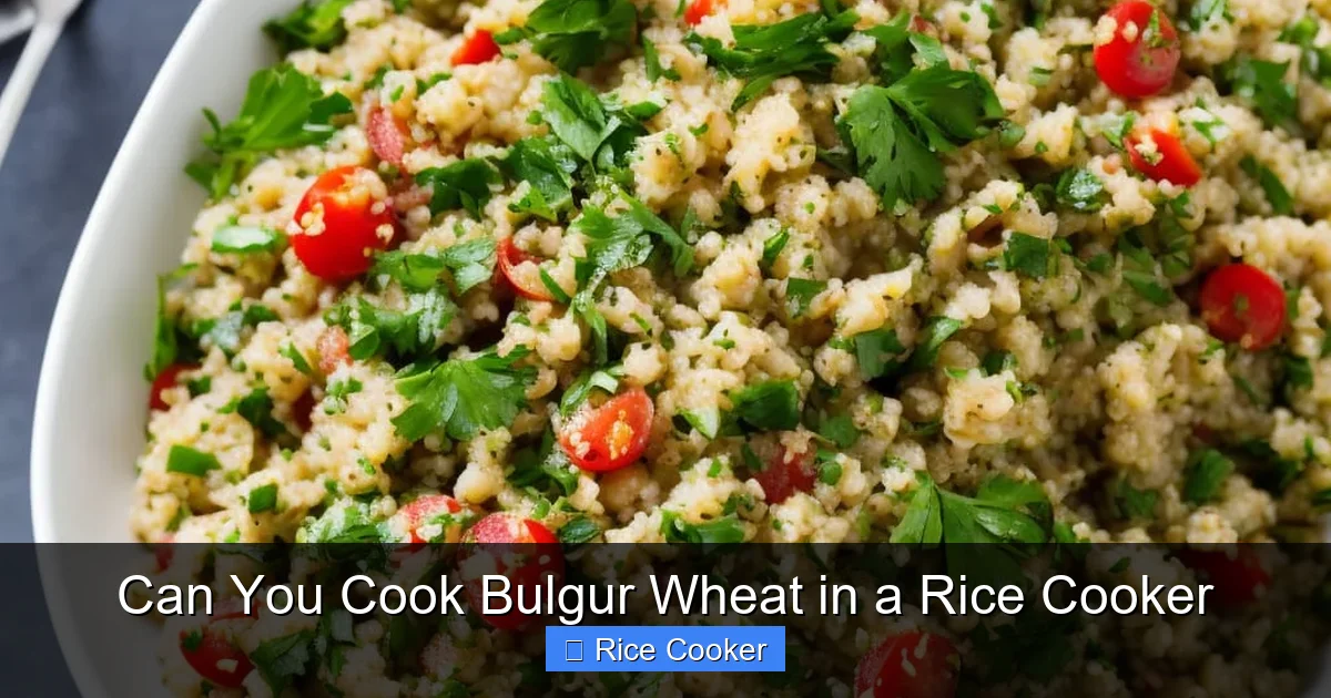 Can You Cook Bulgur Wheat in a Rice Cooker
