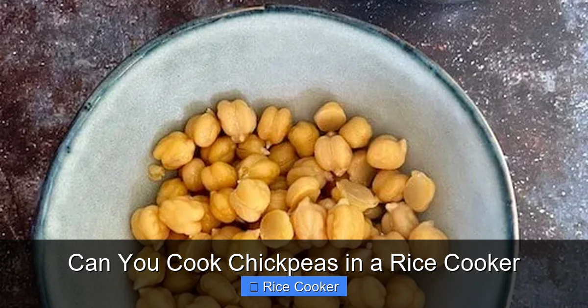 Can You Cook Chickpeas in a Rice Cooker
