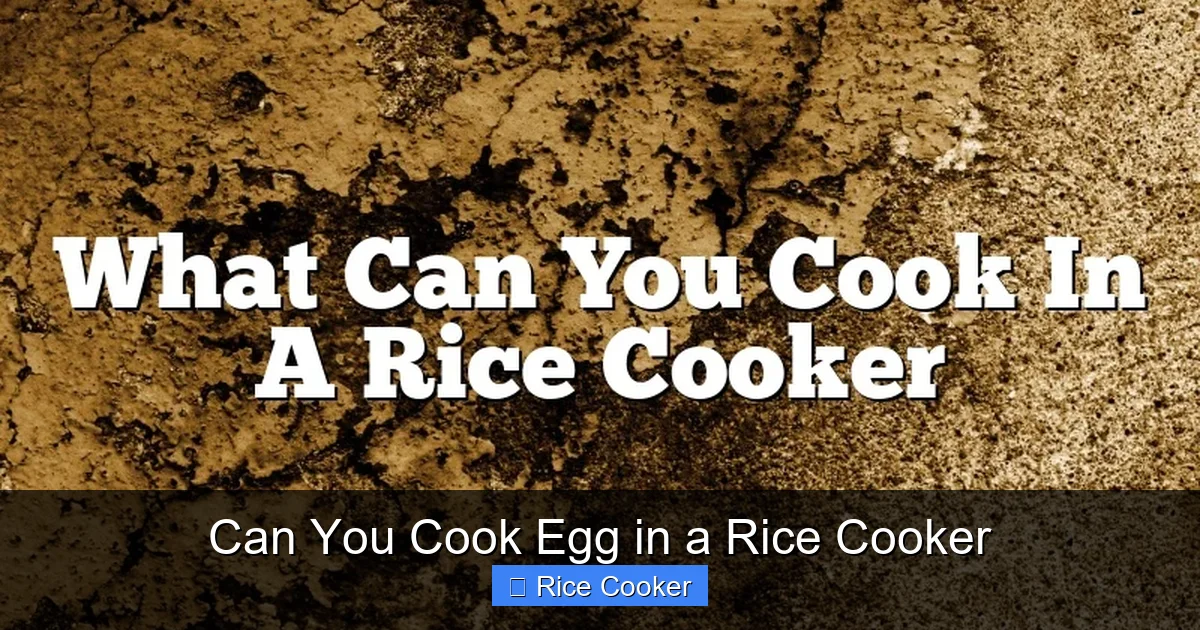 Can You Cook Egg in a Rice Cooker