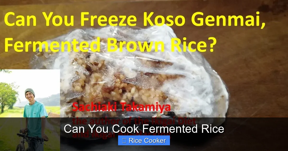 Can You Cook Fermented Rice