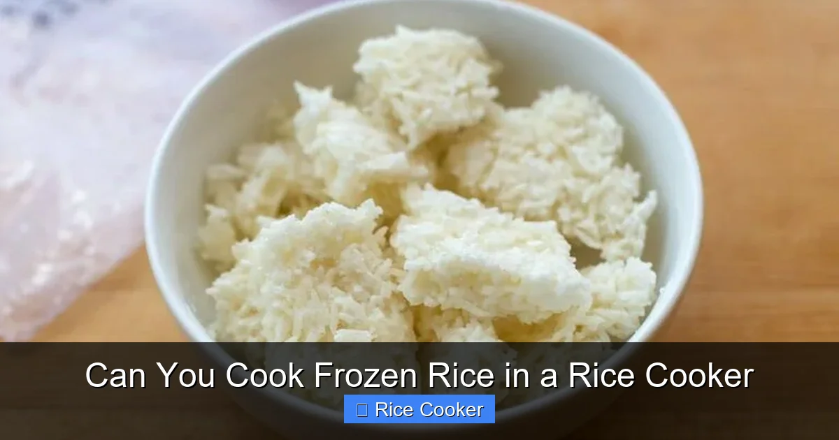 Can You Cook Frozen Rice in a Rice Cooker