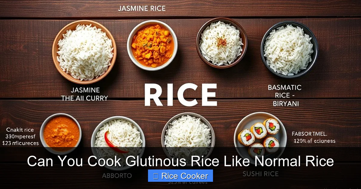 Can You Cook Glutinous Rice Like Normal Rice