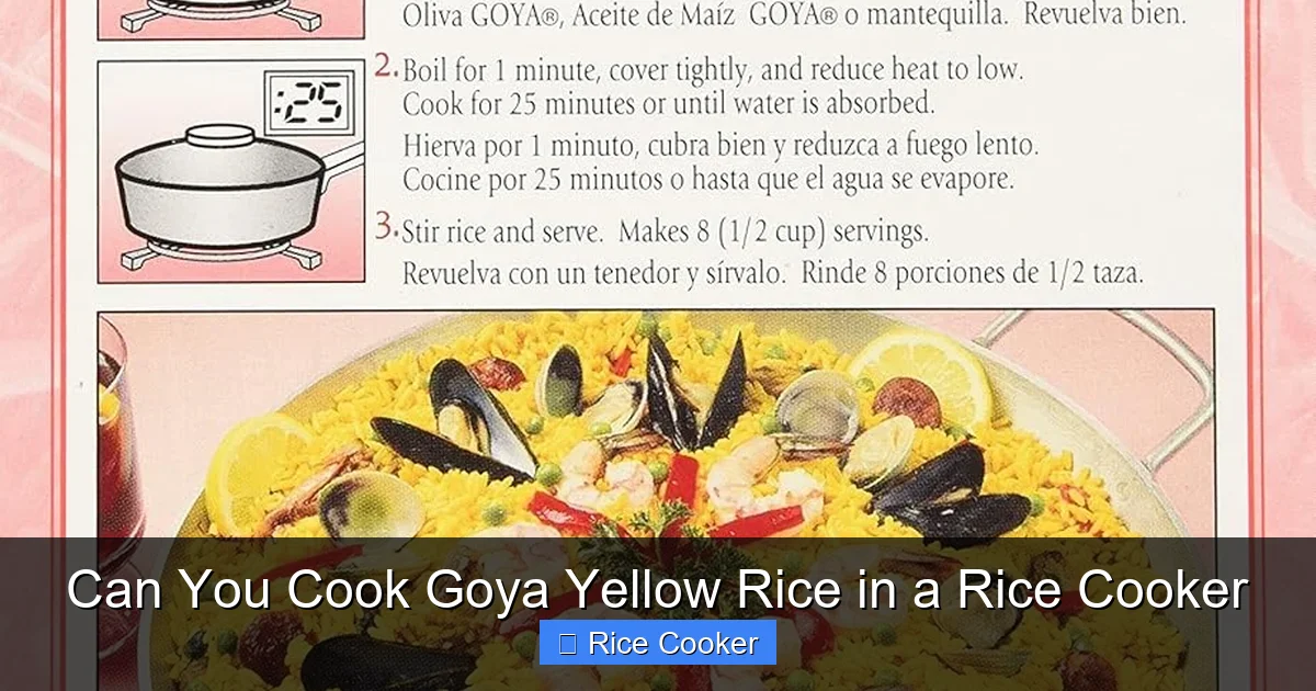 Can You Cook Goya Yellow Rice in a Rice Cooker