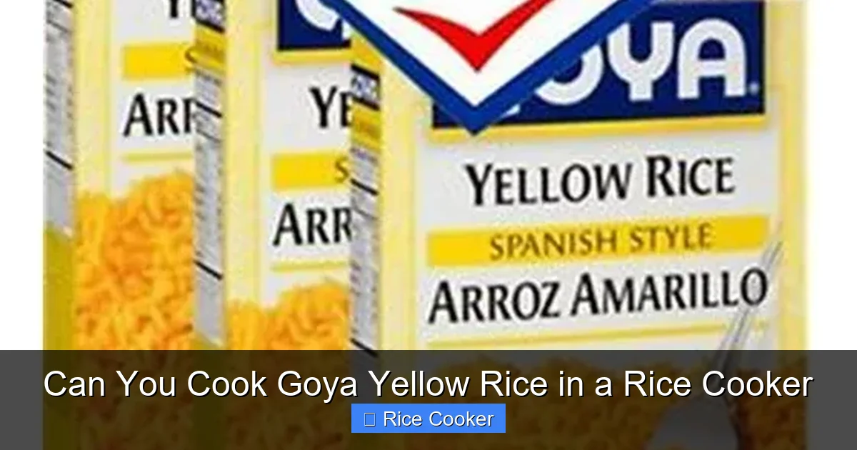 Can You Cook Goya Yellow Rice in a Rice Cooker