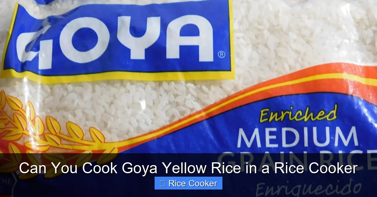 Can You Cook Goya Yellow Rice in a Rice Cooker